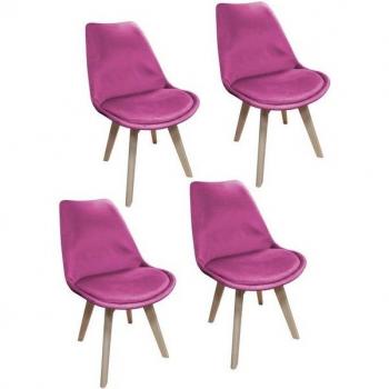 Samt Esszimmerstuhl Atlanta Pink 4er Set