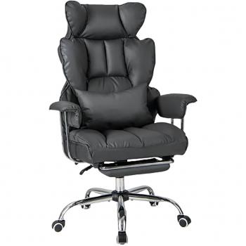 Stylish Executive Office Chair with Footrest in Grey
