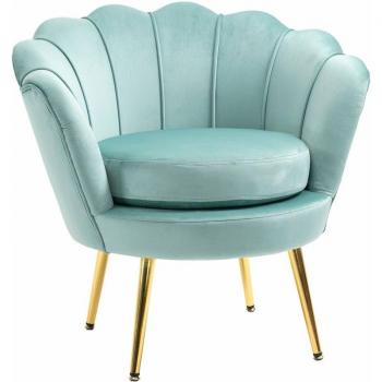 Poltrona Luxe Velluto Azzurro