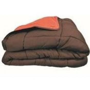 Coperta Calda Microfibra 400g/m² Calgary Cioccolato e Corallo 140x200cm