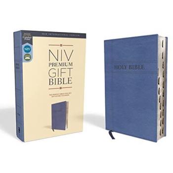 Niv Premium Gift Bible Leathersoft Navy Red Letter Edition Indexed Comfort Print