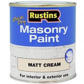 Rustins Quick Dry Matt Cream Masonry Paint 250ml