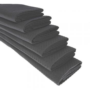 Anthracite 100% Cotton Waffle Piqué Tea Towels (x6)