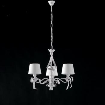 Araña Decorativa Shabby Chic Lucy Blanco 3 Luces