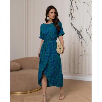 Abito con drappeggio verde ISSA PLUS S
