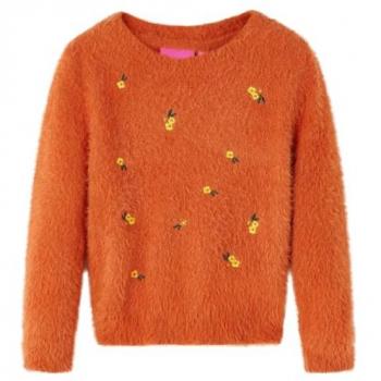 Maglione Lavorato a Mano Arancione per Bambini 104