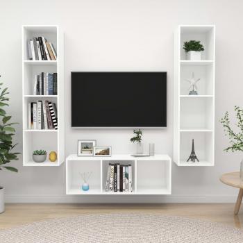 VidaXL White TV Cabinet Trio