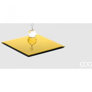 Candelabro Specchio Quadrato Oro 20x20