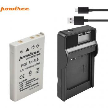 Powtree 1800mAh EN-EL5 Akku für Nikon Coolpix Modelle