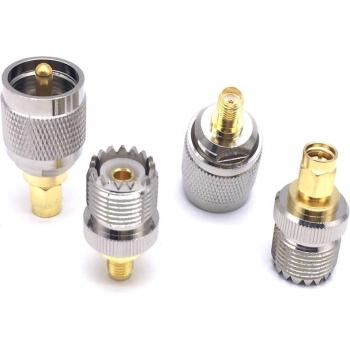 Set de Testeo UHF SL16 PL259 SO239: 4 Unid. con Conector SMA Macho y Hembra