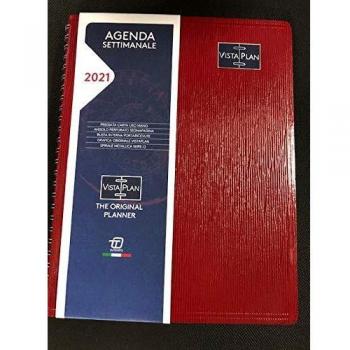 Agenda educativa Vistaplan a layout giornaliero, dimensione 15x21 cm, anno scolastico 2022-2023, colore blu metallizzato