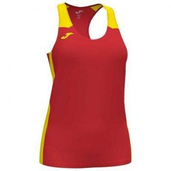 Top de tirantes Joma Record II rojo y amarillo para mujer
