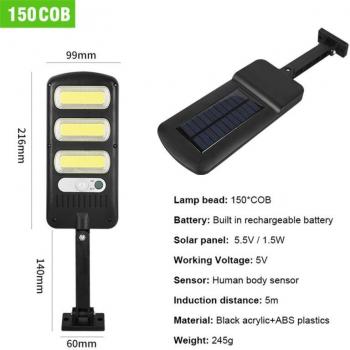 Lámpara de Exterior Solar con Sensor PIR Regulable