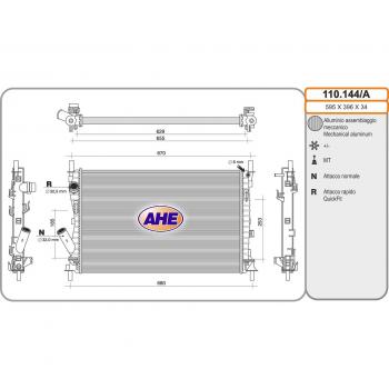 Radiateur AHE 110.144/A pour moteur