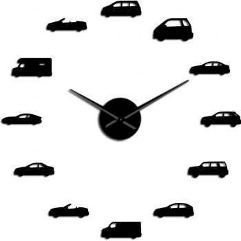 DIY Sports Car Wall Clock and Mirror Stickers for Boys Room