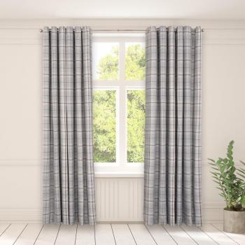 Soft Grey Eyelet Curtains for Living Room