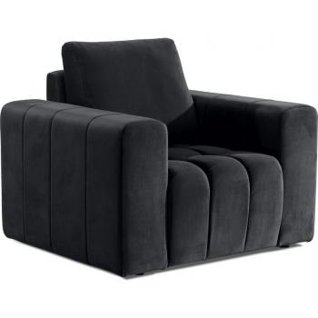 Fauteuil Venesetti Luxe en Velours Gris 108x85x90cm