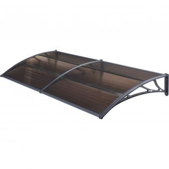 Auvent d'Accueil en Noir Marron – 240 × 80 cm, Design Moderne