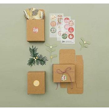 Adventskalender Boxen Kraftpapier, 24 Stück