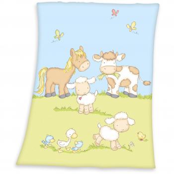 Babybest® Kinderdecke Bauernhoftiere 75 x 100 cm