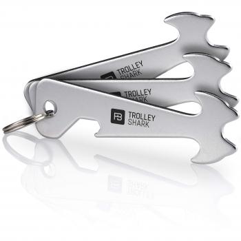 FABACH Schlüsselanhänger „Trolley Shark“ – Schnellentferner für Einkaufswagenpfandschlösser