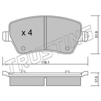 Set di Pastiglie Freni TRUSTING 501.0 per Dischi