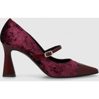 Zapatos de mujer Lodi en terciopelo y charol burdeos