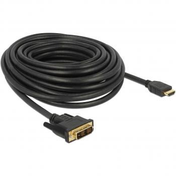 DeLock 85587 10m HDMI Type A Kabelstandardtyp DVI-D Schwarz Videokabeladapter