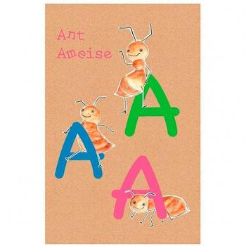 Bild „ABC Tier A“ – 40 × 50 cm, Papier & Holz