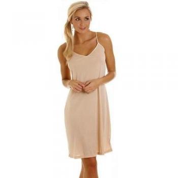 Camille Women's Beige Slip Chemise, Size 16