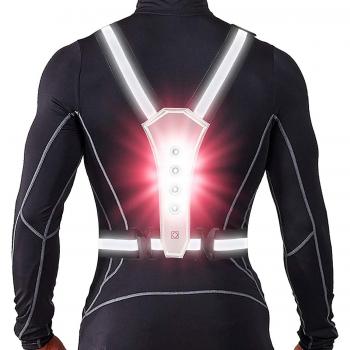 Gilet de sécurité à LED haute visibilité pour cyclisme de nuit Argent