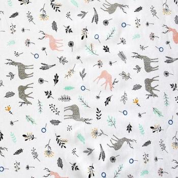 Material de Lino de Algodón para DIY con Estampado de Dibujos Animados 50cm x 150cm