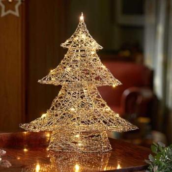 Samuel Alexander Solar‑Free Gold Weave Christmas Tree 60 CM