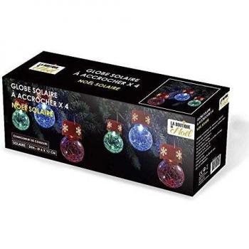 Boules décoratives solaires de Noël (Lot de 4)