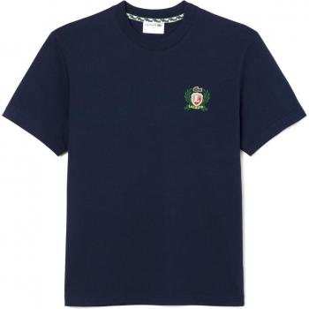 Manica Corta Lacoste Blu Navy con Dettaglio a Cucito French