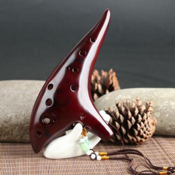 Instrument de musique Alto C en céramique – Ocarina 12 trous avec sac de protection
