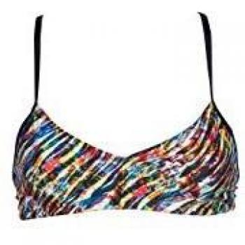 ARENA Top Bikini Bandeau Live S Schwarz, Mehrfarbig