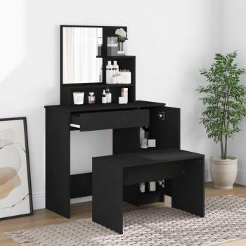 Toucador de Madeira VidaXL Preto 86,5x35x136 cm