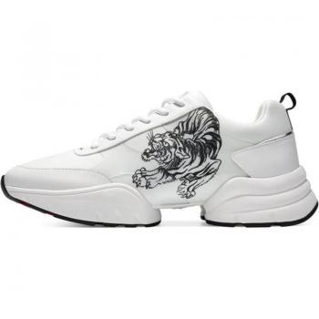 Zapatillas Ed Hardy Caged Runner Tiger en Blanco y Negro