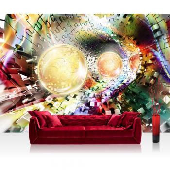 400 x 280 cm Vlies-Wandfoto Premium Plus – Rechteckige Tunnel-Kunst mit Perlenball