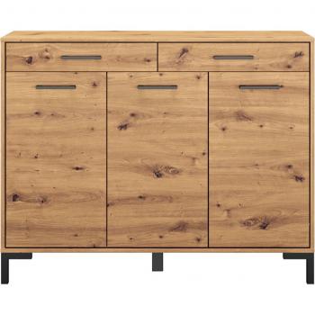Scarpiera 3 ante + 2 cassetti Liora, colore marrone, 94 cm