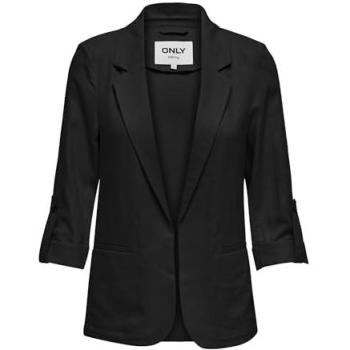 ONLY Women's 2XS Black Linen Blazer – 3/4 Sleeve Design