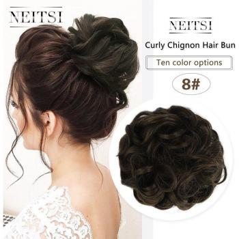 Neitsi High Extensions Curly Chignon Hair Bun for Women
