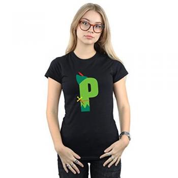 Camiseta femenina de algodón con la frase P Is For Peter Pan en estilo vintage