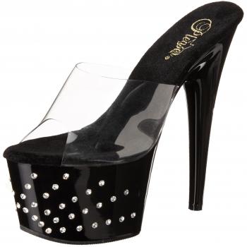 Pleaser STARBURST-701, Damen Schuhe, Plateau Sandalen, Schwarz