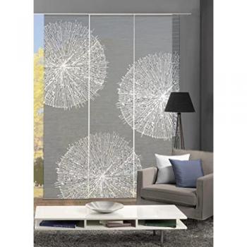 3er Set Schiebegardine Creston, halbtransparent, Digitaldruck, HxB: 260x60 cm