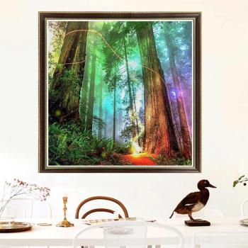 Strass-Stickerei: Baumlandschaft 30x30CM