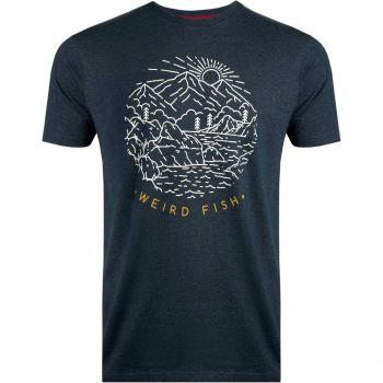 Weird Fish Lakes & Peaks Tee Navy Size S