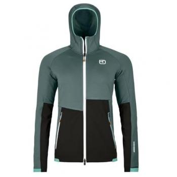 Hoodie Fleece Rib Ortovox – Donna M, Nero/Grigio Scuro