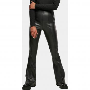 Pantaloni Flared Neri in Materiale Sintetico 2XL